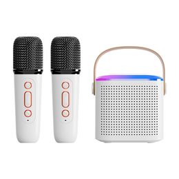 Microphones Microphone Karaoke Machine Portable Bluetooth 5.3 PA Speaker System with 1-2 Wireless Microphones Home Family Singing Machine 230725