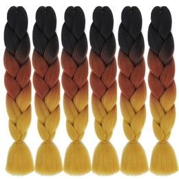 Afro Jumbo Ombre Braiding Hair Extensions Black Blonde Ombre Synthetic Braiding Hair High Temperature Fibre Yaki Style Crochet Jumbo Braiding Hair J3