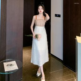 Casual Dresses 2023 Summer Dress Camisole Temperament Advanced Sense Self-Cultivation Appear Thin Tube Top Collet French
