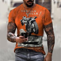 Men's T Shirts Vintage Motorcycle Shirt For Men 3d Moto Classic Racing Short Sleeve Oversized Biker Top Tee Camiseta