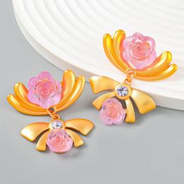 Dangle Earrings Metal Resin Floral Geometric Women's Fashion Retro Banquet Jewellery Accessories Korean Digadagu