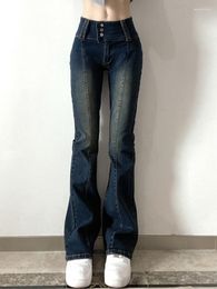 Women's Jeans Y2k Low Rise Gyaru Slim Fit Vintage Flare Pants Casual Korean Style Clothes Women 2023 Summer Fashion