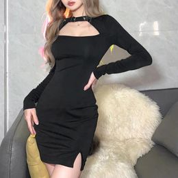 Casual Dresses Y2k Black Sexy Christmas Dress Elegant Woman Bodycon Birthday Outfits For Women Summer Party Clothing 2023 Kawaii