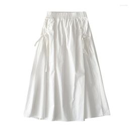 Skirts Patchwork Harajuku White Pleated For Womens High Waist Long Black Skirt Y2k Streetwear 2023 Korean Fashion Women Trending