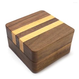 Jewellery Pouches Personal Black Walnut Solid Wood Engaged Married Couple Against The Ring Storage Packaging Display Gift Box Souvenir