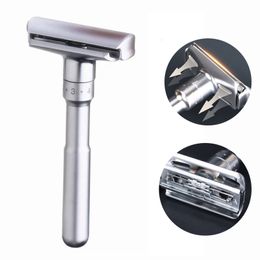 Razors Blades Adjustable Safety Razor Double Edge Classic Mens Shaving Mild to Aggressive 1-6 File Hair Removal Shaver it with 5 Blades 230725