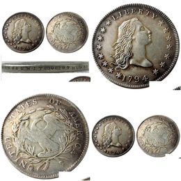 Arts And Crafts United States Coins 1794 Flowing Hair Brass Sier Plated Dollar Letter Edge Smooth Promotion Factory Price Nice Home Dr Dhzbw