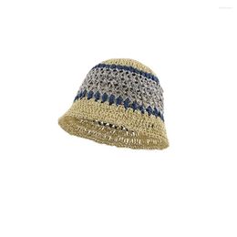 Berets Fold Beach Hat Sun Bucket Hats For Women Straw Women's Summer Accessories Hiking Men's Crochet