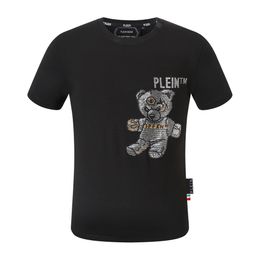 PLEIN BEAR T SHIRT Mens Designer Tshirts Brand Clothing Rhinestone PP Skulls Men T-SHIRT ROUND NECK SS SKULL Hip Hop Tshirt Top Tees 16566