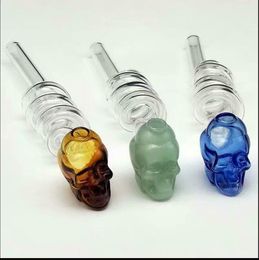 Glass Pipes Smoking blown hookah Manufacture Hand-blown bongs Colorful Spiral Skeleton Glass Pot