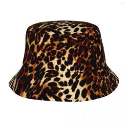 Berets LEOPARD Fine Art Tiger Bob Hat For Teen Beach Abstract Fur Jungle Sun Hats Fashion Packable Outdoor Fishing
