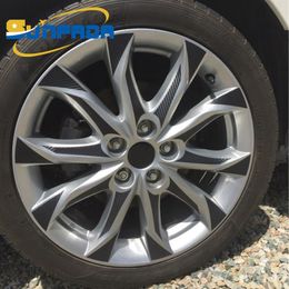 SUNFADA Black Wheel Hub Carbon Fiber Car Stickers For New MAZDA 3 AXELA 2014 2015 2016 2017 External Decal 16 18 Car S3138