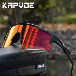 Outdoor Eyewear Kapvoe Sport Mens Sunglasses Polarised Woman Cycling Glasses Mtb Uv400 Bike Bicycle Goggles 230725