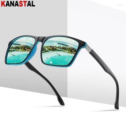 Sunglasses Men Polarized UV400 Classic Sun Glasses TR90 Square Eyeglasses Frame Driving Outdoors Travel Male Sunshade Eyewear