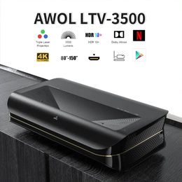 AWOL LTV-3500 4K UST Tricolour Short Throw Projector TV 3D Home Theatre Memc Dlp Proyector Laser 3500ansi Lumens