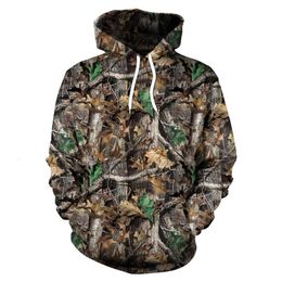Men's Hoodies Sweatshirts Spring And Autumn Maple Leaves Camouflage 3D Men Women Outdoor Fishing Camping Hunting Clothing Unisex Hooded Coats 230725