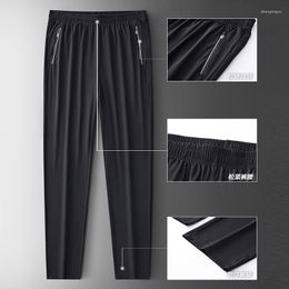 Men's Pants Withdraw From Cupboard High Elastic Ice Silk Loose Ankle-Tied Quick-Drying Track Summer 89113