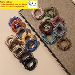 New Fashion Ribbon Matte Solid Telephone Wire Elastic Band Frosted Spiral Cord Rubber Band Tie Stretch Head Band Gum 1535ZZ