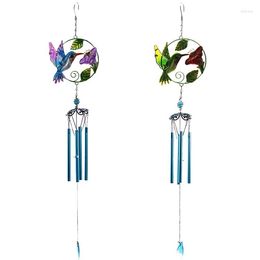 Jewellery Pouches Iron Wind Chime Kingfisher Glass Colour Painting Handicraft Tube Pendant Courtyard Balcony Creative Gift Decoration