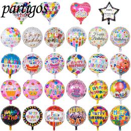 50pcs lot 18inch Happy Birthday Balloon Aluminium Foil Balloons Helium Balloon Mylar Balls For Kid Party Decoration Toys Globos Q1291w