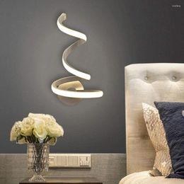 Wall Lamp Mount Acrylic Metal TV Background Sconces Lamps Bedside Room Bedroom Decor Arts Creative Spiral LED Light