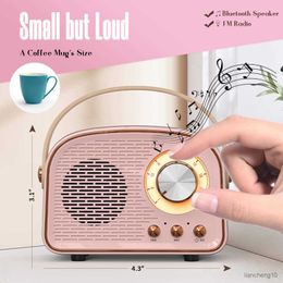 Portable Speakers Retro Bluetooth Speaker Cute Mini Speaker with Portable Wireless Speaker with Music Player Stereo R230727