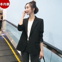 Women's Suits Internet Celebrity Small Suit Jacket For Women 2023 Spring And Autumn Tailored Top One Button Casual Slim-Fit Fig