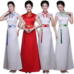 Urban Sexy Dresses Long Cheongsam gown Fashion Chinese style Dress Womens summer Qipao Slim Party Dresses Lady elegant banquet Vestido