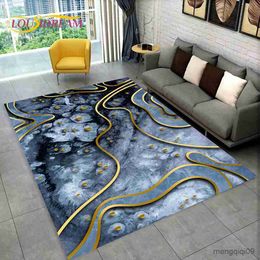 Carpets 3D Colour Gold Nordic Marble Splendid Area Rug Carpet for Home Living Room Bedroom Sofa Doormat Kitchen Decor Non-slip Floor Mat R230726