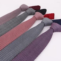 Bow Ties Linbaiway 5cm Knitted Tie Men's Business Skinny Narrow Slim Neck For Men Woven Cravat Custom Logo