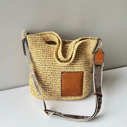 Luxury Tote Bag Lafite grass weaving Handbag soft Designer Beach Bag Crossbody Loewsbag Spliced leather spain Handbag Freedom To Change Wide Shoulder Strap Ibiza