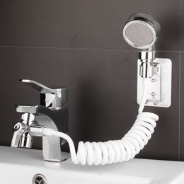 Bathroom Sink Faucets Basin Faucet Extender External Shower Head Washbasin Tap Water Divider Bidet Sprayer for Hair Washing Toilet Cleaning 230726