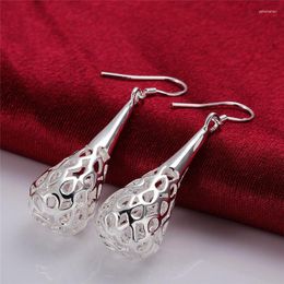 Dangle Earrings Charm 925 Sterling Silver For Women Jewellery All-match Trend Hollow Water Drop Shape Christmas Gifts