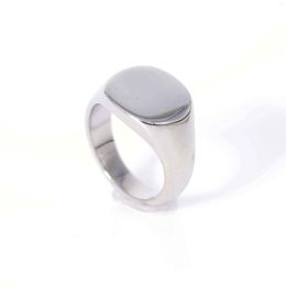 Cluster Rings European Style Simple Stainless Steel Metal Ring Can Be Customized