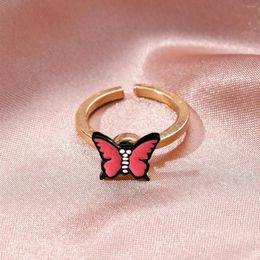 Cluster Rings Butterfly Spinner Ring Anillo Antiestres Ringe Fidget Set Teen Girls Matching For Women Bague Femme 2023