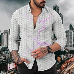 Men's Casual Shirts Abstract Graphic Printing Geometric Volume Decreasing Yellow Purple Horseshoe Grey Shirt Clothing Leisure Design