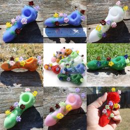 Vintage FlowerS Glass Pipe bong Water Hookah Smoking Pipe Original Glass Factory Made can put customer logo by DHL UPS CNE