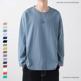 Men's T Shirts MRMT 2023 Brand Cotton Long Sleeved T-shirt Loose Oversize Off Shoulder Soft Skin Friendly Multicolor