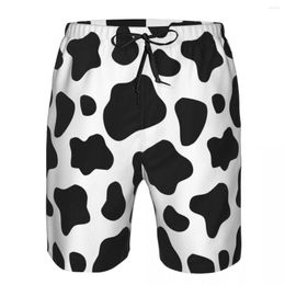 Men's Shorts Swimwear Mens Swim Beach Swimming Trunks For Man Black And White Cow Pattern Swimsuit Surf Board Bathing Suit