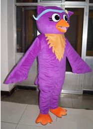 2023 Halloween Purple Owl Mascot Costume High Quality Customise Cartoon Anime theme character Adult Size Christmas Carnival fancy dress