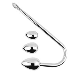 Stainless Steel Anal Hook Small Medium Large Ball Head for Choose Butt Plug dilator Metal Prostate Massager sexy Toy Male337K