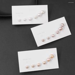 Stud Earrings 3 Pairs Natural Freshwater Pearls For Women Girls Colors Cultured Pearl Earring Fine Wedding Jewelry Gifts