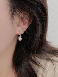 2023 European and American New Product Cartoon Owl Style Earrings Cute and Small Zircon Earrings Design Sense