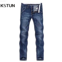 KSTUN Jeans Men Summer Thin Blue Slim Straight Denim Pants Casual Fashion Men's Trousers Full Length Cowboys Man Homme Jean 210318 L230726