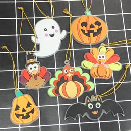 Halloween Scene Prop Pendant PVC Ghost Festival Turkey Pumpkin Pendant Halloween Ghost Skeleton Pendant