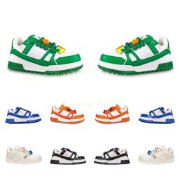 New Training Shoes Trainer Maxi Sneaker Designer Sports Shoes Men and WomenBuckle Leather Sports Shoes Board Shoes Couple Fashion Bread Green Orange Blue Black b4