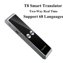 Dictionaries Translators T8 Portable Mini Wireless Smart Translator 68 Multi-Languages Two-Way Real Time Translator for Learn Travel Business Meeting 230725