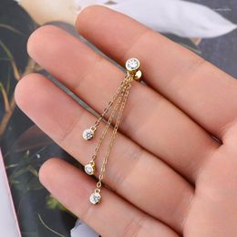 Stud Earrings Lnngy 925 Sterling Silver Moissanite Chain 3MM 4MM D-Color VVS1 Earring For Women Girls Long Tassel Jewellery