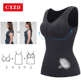 Womens Shapers CXZD Women Shaper Slim Up Lift Plus Size Bra Tank Top Body Removable Underwear Slimming Vest Corset Shapewear 230726