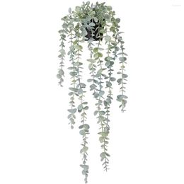 Decorative Flowers 1 Pcs Artificial Hanging Plants Potted Eucalyptus Plant For Wall Room Home Patio Indoor Outdoor